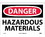 NMC 10" X 14" Vinyl Safety Identification Sign, Hazardous Materials