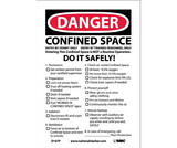 NMC D167 Danger Confined Space Permit Required Sign
