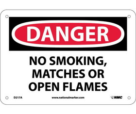 NMC D217 Danger No Smoking Matches Or Open Flames Sign