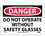 NMC 7" X 10" Vinyl Safety Identification Sign, Do Not Operate Without Safety Glasses, Price/each