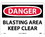 NMC 10" X 14" Plastic Safety Identification Sign, Blasting Area Keep Clear, Price/each