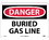 NMC 10" X 14" Plastic Safety Identification Sign, Buried Gas Line, Price/each