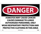 NMC D23LF Large Format Danger Asbestos May Cause Cancer Sign