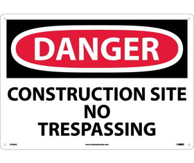 NMC D248LF Large Format Danger Construction Site No Trespassing Sign