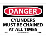 NMC D254 Danger Cylinders Must Be Chained At All Times Sign