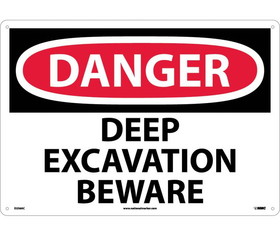 NMC D256LF Large Format Danger Deep Excavation Beware Sign
