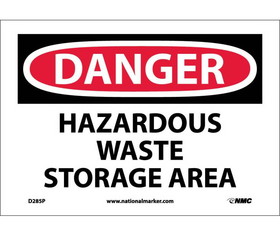 NMC D285 Danger Hazardous Waste Storage Area Sign