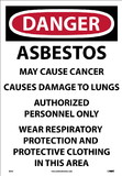 NMC D295 Asbestos Dust Hazard  Paper Sign, PAPER, 19