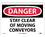 NMC 7" X 10" Vinyl Safety Identification Sign, Stay Clear Of Moving Conveyors, Price/each