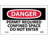 NMC D360LBL Danger Permit Required Confined Space Do Not Enter Label, Adhesive Backed Vinyl, 3