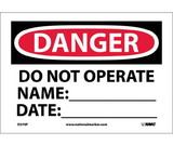 NMC D370 Danger Machine Operator Id Sign