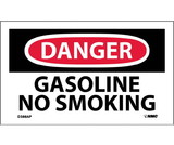 NMC D388LBL Danger Gasoline No Smoking Label, Adhesive Backed Vinyl, 3