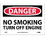 NMC 7" X 10" Vinyl Safety Identification Sign, No Smoking Turn Off Engine, Price/each