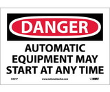 NMC D401 Danger Automatic Equipment May Start At Anytime Sign
