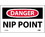 NMC D416LBL Danger Nip Point Label, Adhesive Backed Vinyl, 3" x 5", Price/5/ package