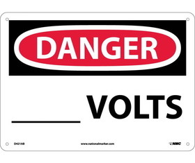 NMC D421 Danger ___ Volts Sign