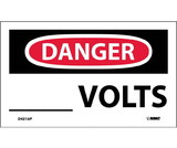 NMC D421LBL Danger ___ Volts Label, Adhesive Backed Vinyl, 3