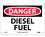 NMC 7" X 10" Vinyl Safety Identification Sign, Diesel Fuel, Price/each
