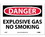 NMC 7" X 10" Vinyl Safety Identification Sign, Explosive Gas No Smoking, Price/each