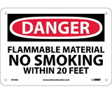 NMC D438 Danger Flammable Material No Smoking Sign