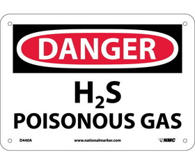 NMC D440 Danger H2S Poisonous Gas Sign