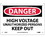 NMC 7" X 10" Vinyl Safety Identification Sign, High Voltage Unauth Personnel Keep..., Price/each