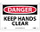 NMC 7" X 10" Vinyl Safety Identification Sign, Keep Hands Clear, Price/each