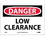 NMC 7" X 10" Vinyl Safety Identification Sign, Low Clearance, Price/each