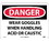 NMC 7" X 10" Vinyl Safety Identification Sign, Wear Goggles When Handling Acid Or.., Price/each