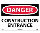 NMC D470LF Large Format Danger Construction Entrance Sign