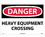NMC 14" X 20" Plastic Safety Identification Sign, Heavy Equipment Crossing, Price/each