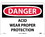 NMC 10" X 14" Vinyl Safety Identification Sign, Acid Wear Proper Protection, Price/each