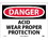 NMC 10" X 14" Vinyl Safety Identification Sign, Acid Wear Proper Protection, Price/each