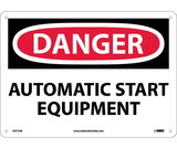 NMC D477 Danger Automatic Start Equipment Sign