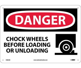 NMC D485 Danger Chock Wheels Before Loading Sign