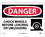 NMC 10" X 14" Vinyl Safety Identification Sign, Chock Wheels Before Loading.., Price/each