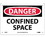 NMC 10" X 14" Vinyl Safety Identification Sign, Confined Space, Price/each
