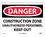 NMC 10" X 14" Vinyl Safety Identification Sign, Construction Zone Unauthoriz..