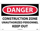 NMC D493LF Large Format Danger Construction Zone Sign