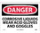 NMC 10" X 14" Vinyl Safety Identification Sign, Corrosive Liquids Wear Acid.., Price/each