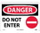 NMC 10" X 14" Vinyl Safety Identification Sign, Do Not Enter, Price/each