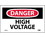 NMC 3" X 5" Vinyl Safety Identification Sign, High Voltage, Price/5/ package