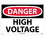 NMC 14" X 20" Vinyl Safety Identification Sign, High Voltage, Price/each