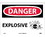 NMC 10" X 14" Vinyl Safety Identification Sign, Explosive, Price/each