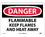 NMC 10" X 14" Vinyl Safety Identification Sign, Flammable Keep Flames And.., Price/each