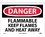 NMC 10" X 14" Vinyl Safety Identification Sign, Flammable Keep Flames And.., Price/each