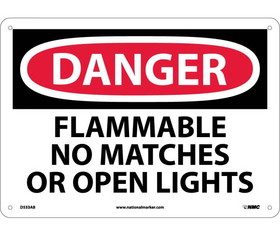 NMC D533 Danger Flammable No Matches Or Open Lights Sign