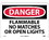 NMC 10" X 14" Vinyl Safety Identification Sign, Flammable No Matches Or Open.., Price/each