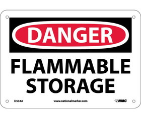 NMC D534 Danger Flammable Storage Sign