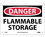 NMC 10" X 14" Vinyl Safety Identification Sign, Flammable Storage, Price/each